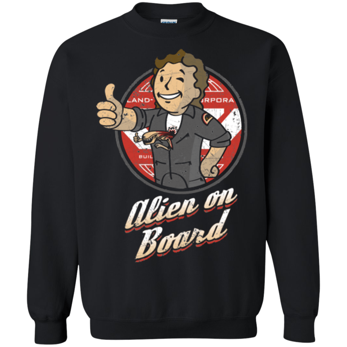 Sweatshirts Black / Small Alien on Board Crewneck Sweatshirt