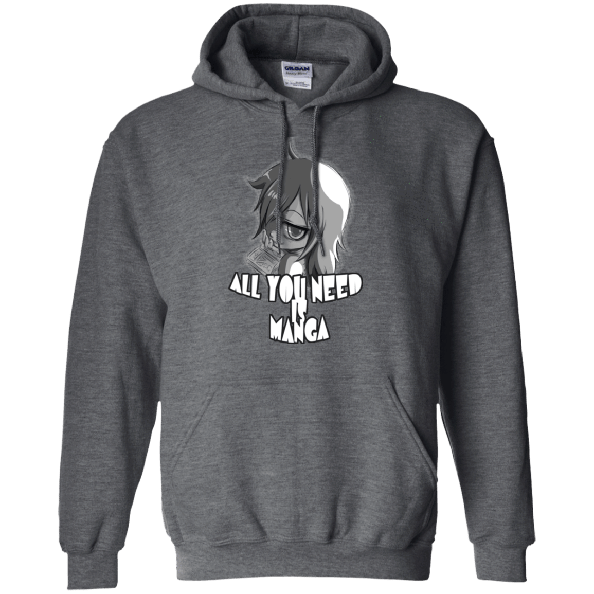 Sweatshirts Dark Heather / Small All You Need is Manga Pullover Hoodie