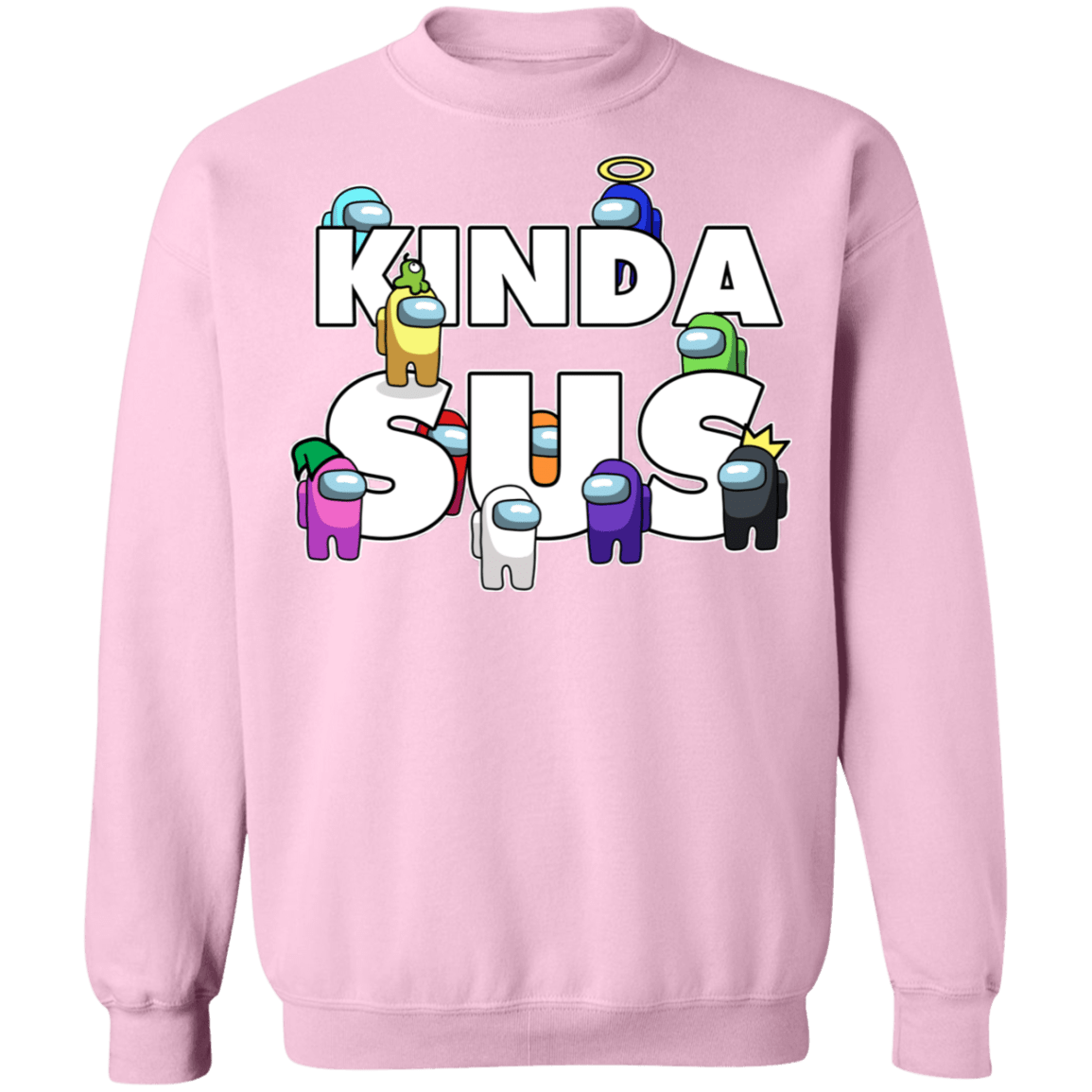 Sweatshirts Light Pink / S Among us Kinda Sus Crewneck Sweatshirt