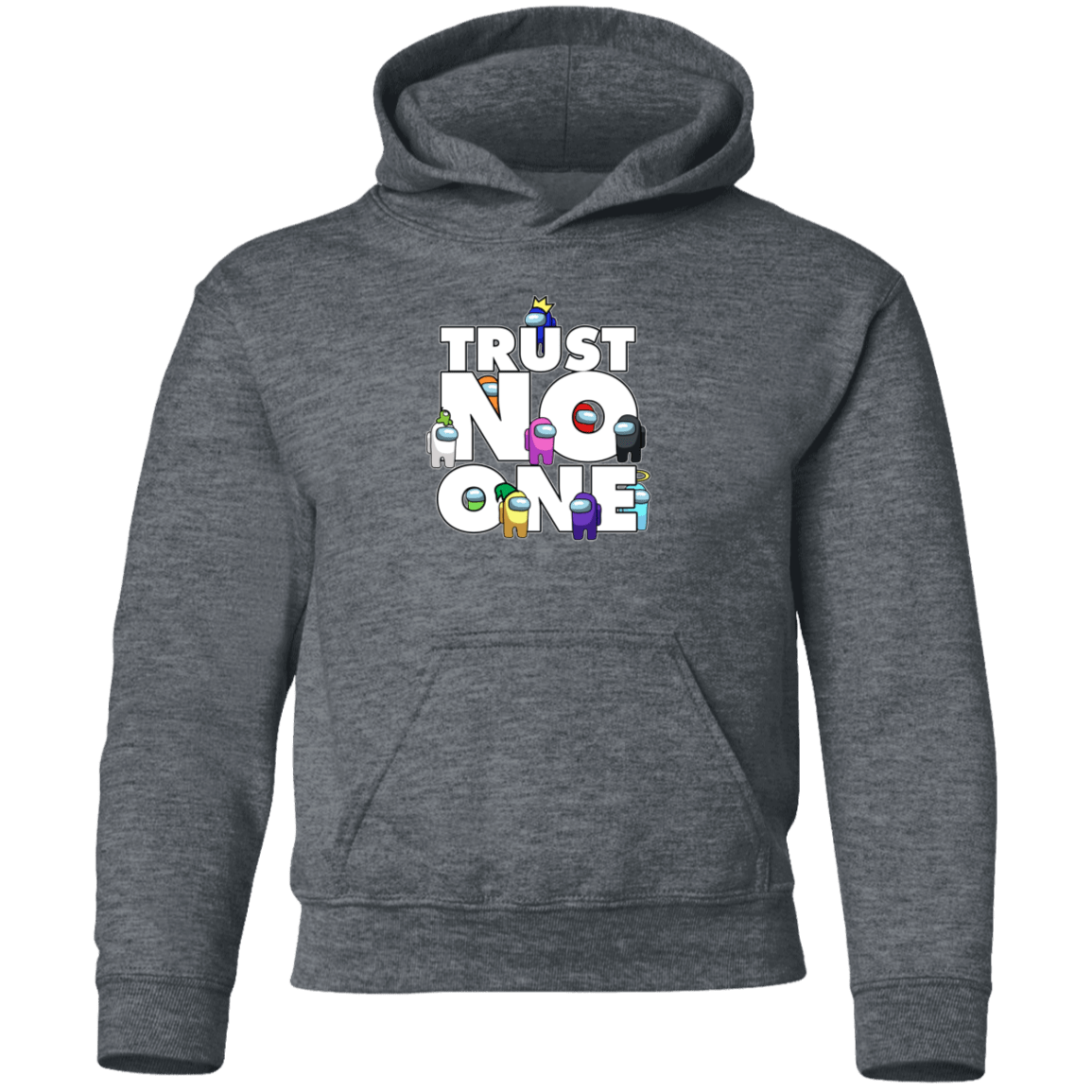 Sweatshirts Dark Heather / YS Among Us Trust No One Youth Hoodie