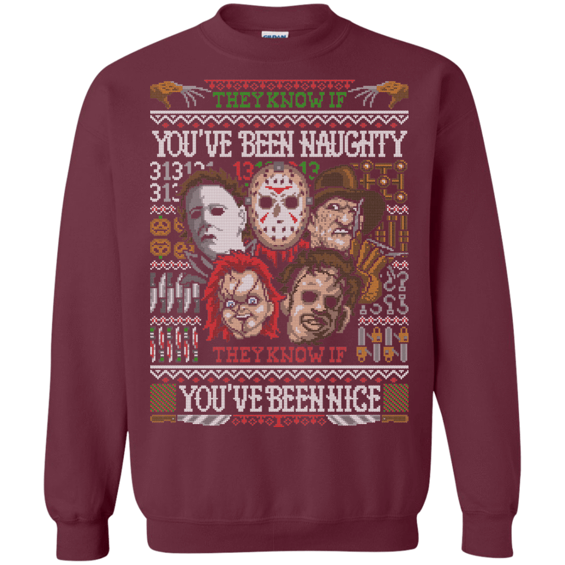 Sweatshirts Maroon / Small An Ugly Slasher Sweater Crewneck Sweatshirt