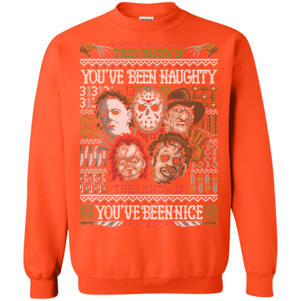 Sweatshirts Orange / Small An Ugly Slasher Sweater Crewneck Sweatshirt