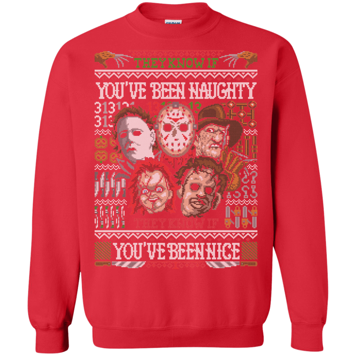 Sweatshirts Red / Small An Ugly Slasher Sweater Crewneck Sweatshirt