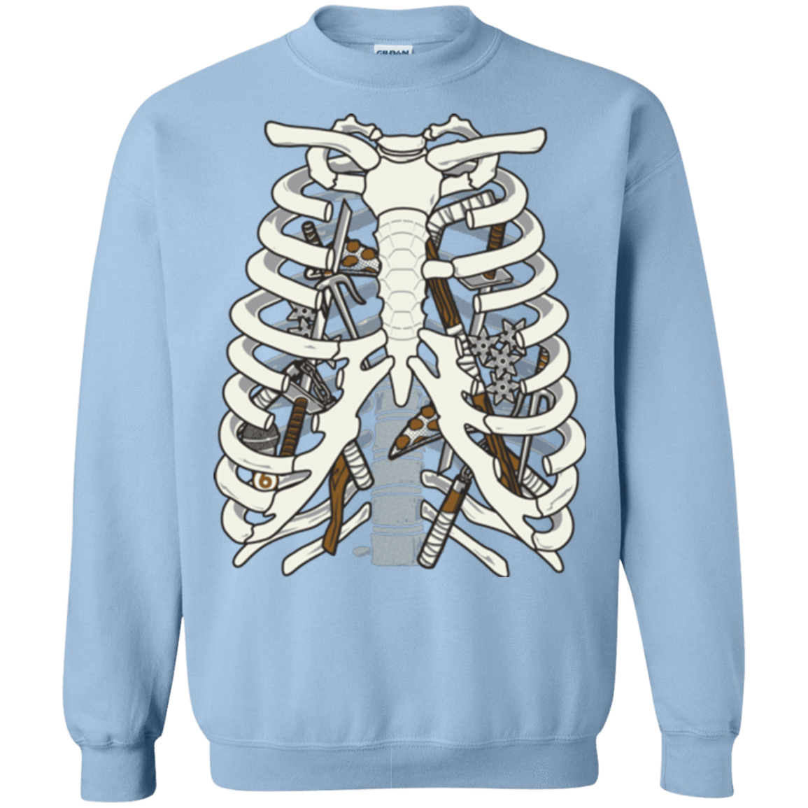 Sweatshirts Light Blue / Small Anatomy of a Ninja Turtle Crewneck Sweatshirt