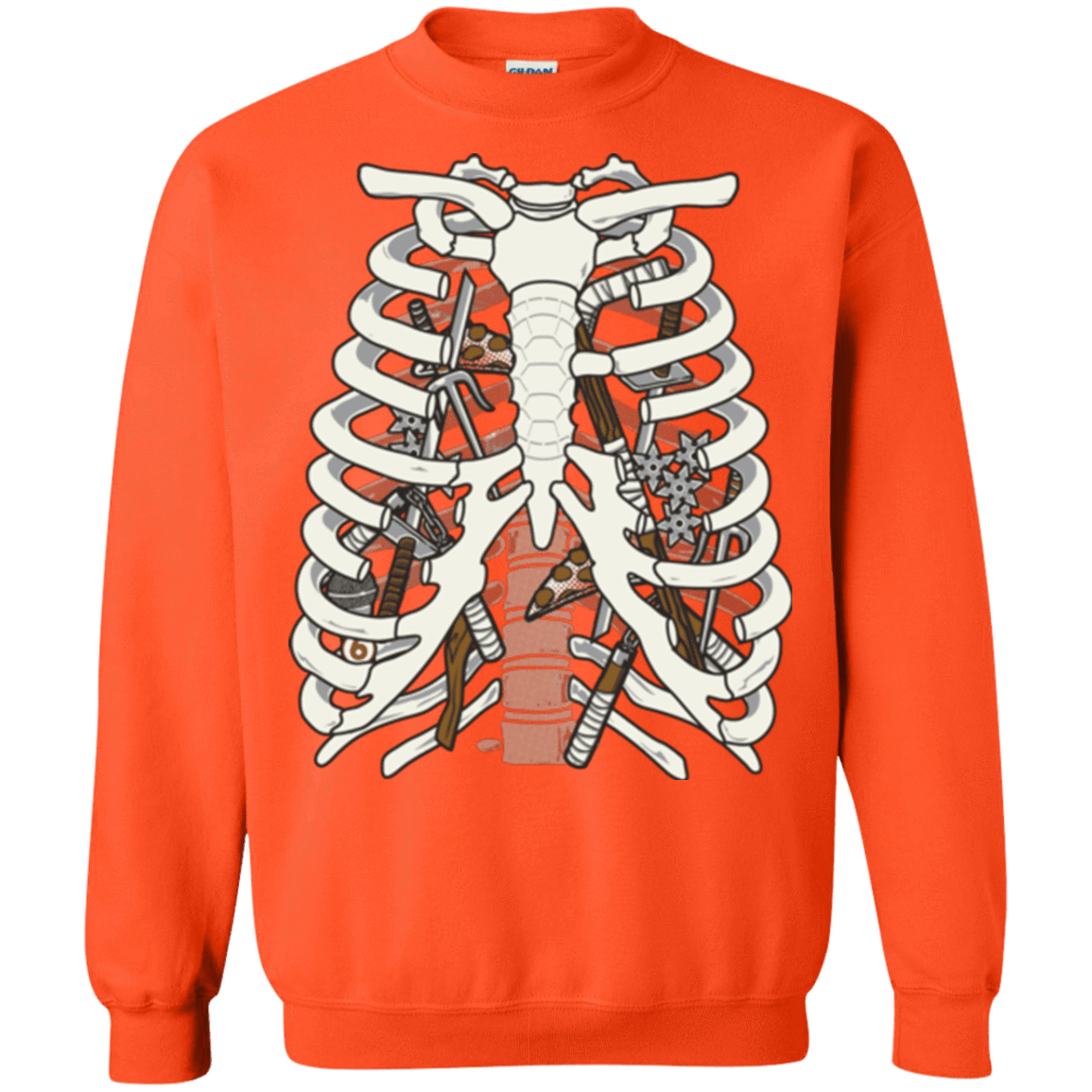 Sweatshirts Orange / Small Anatomy of a Ninja Turtle Crewneck Sweatshirt
