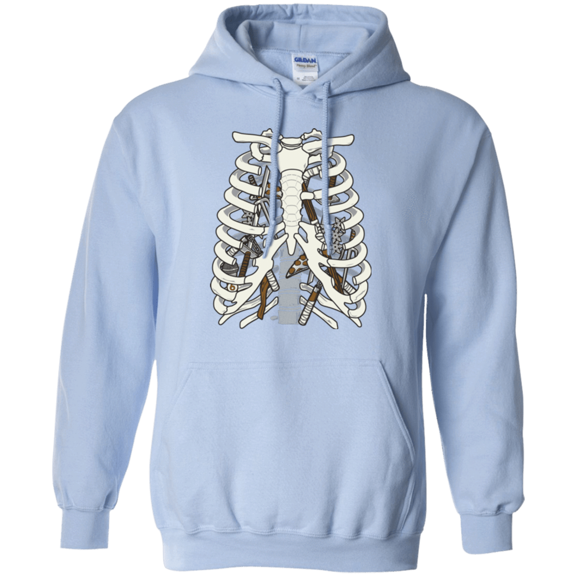 Sweatshirts Light Blue / Small Anatomy of a Ninja Turtle Pullover Hoodie