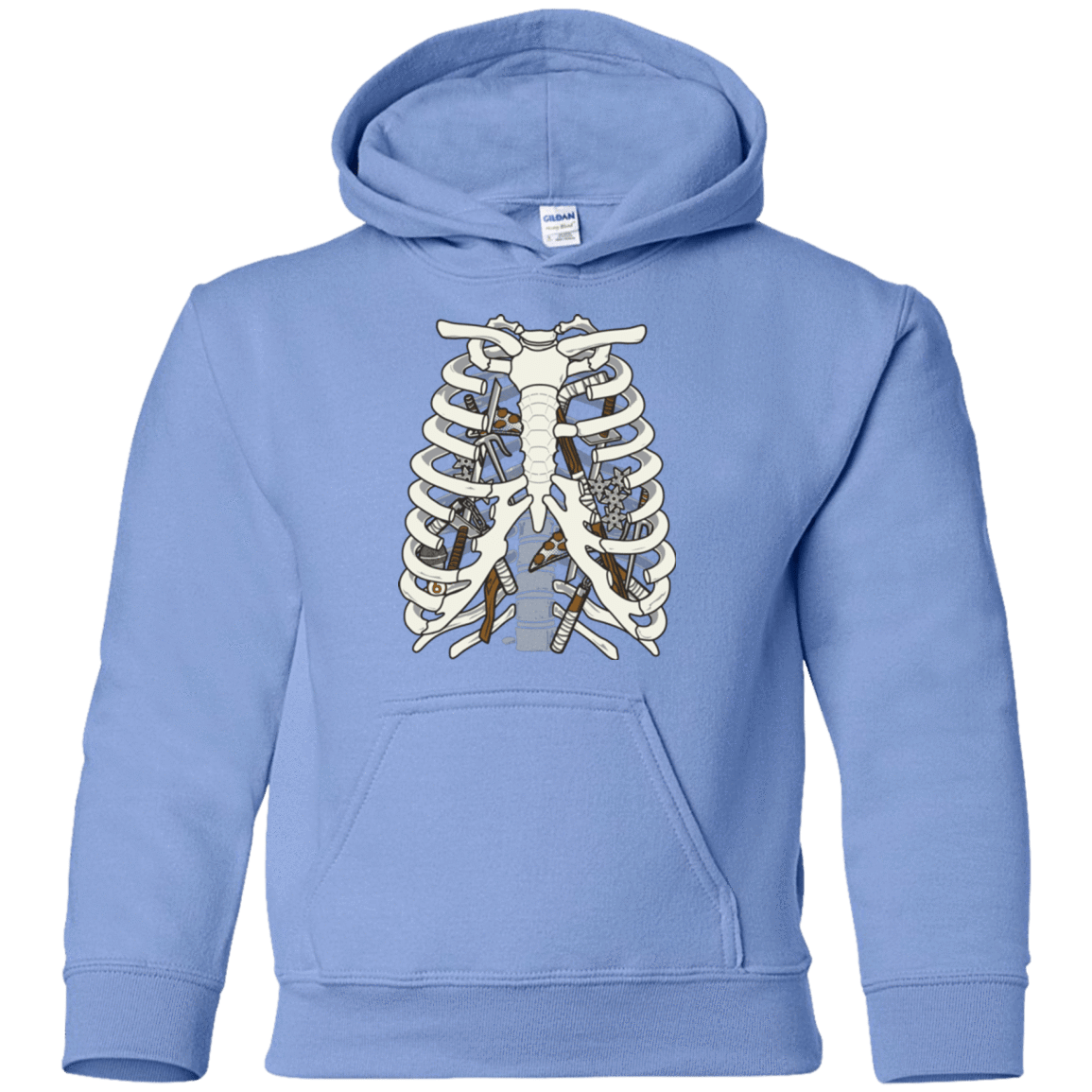 Sweatshirts Carolina Blue / YS Anatomy of a Ninja Turtle Youth Hoodie