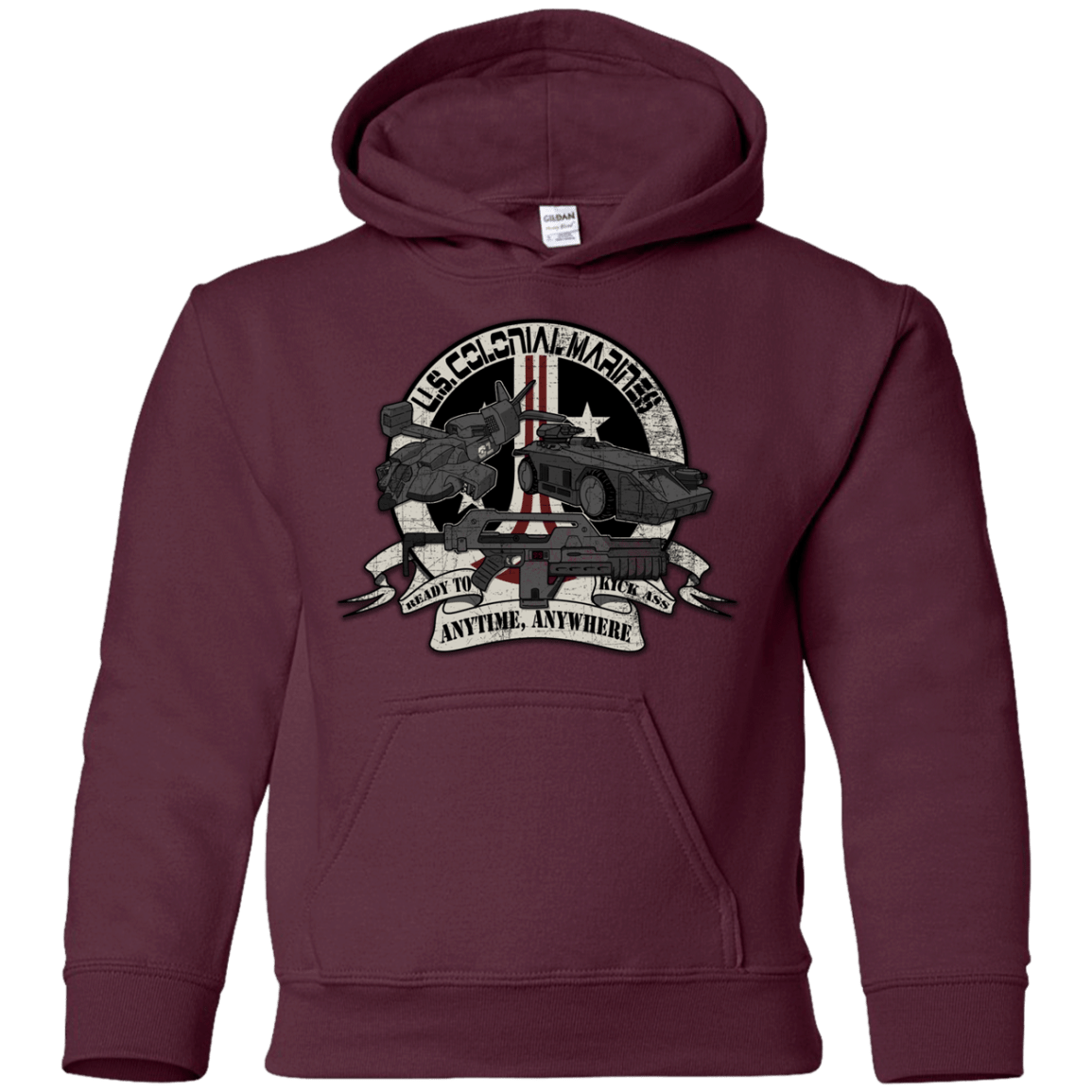 Sweatshirts Maroon / YS Anytime Anywhere Youth Hoodie