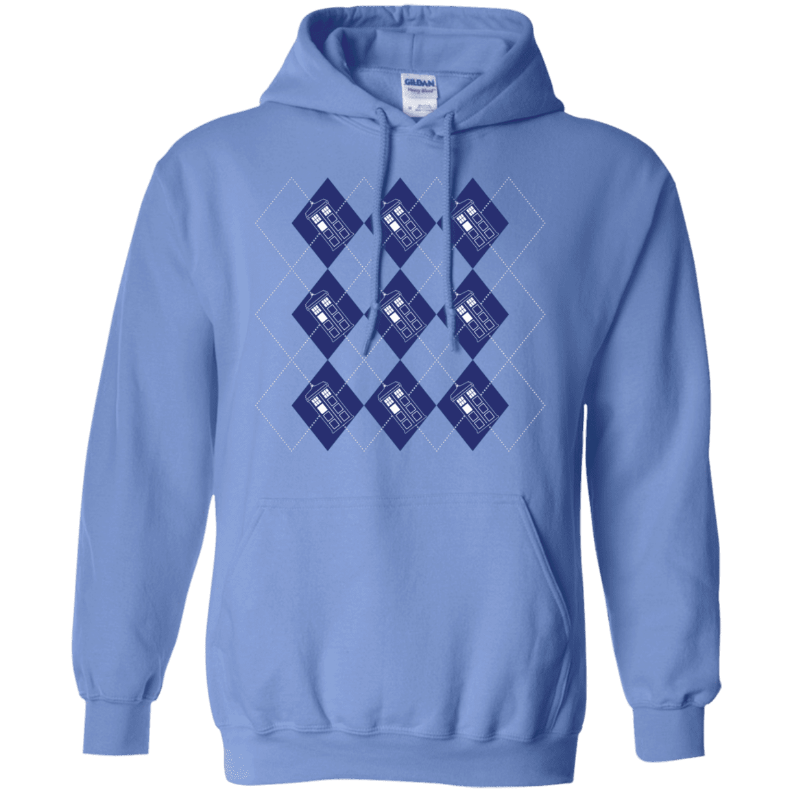 Sweatshirts Carolina Blue / S Argyle Tardis Pullover Hoodie