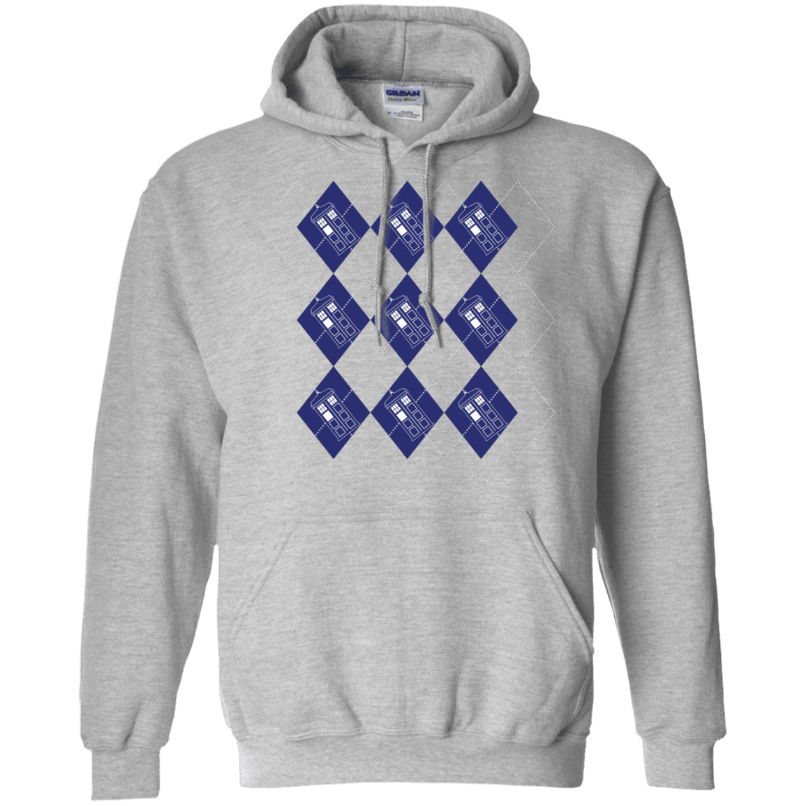 Sweatshirts Sport Grey / S Argyle Tardis Pullover Hoodie