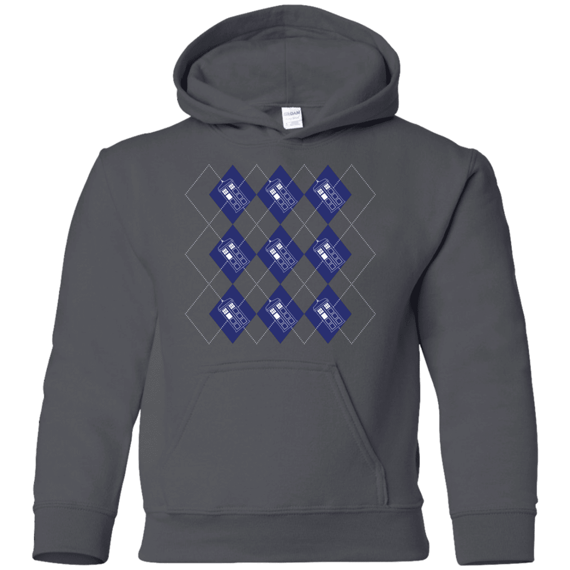 Sweatshirts Charcoal / YS Argyle Tardis Youth Hoodie