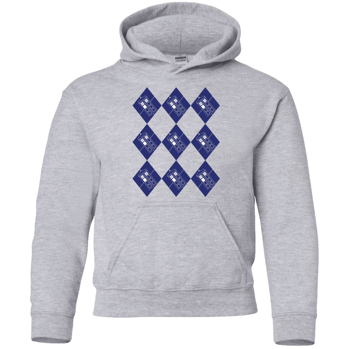 Sweatshirts Sport Grey / YS Argyle Tardis Youth Hoodie
