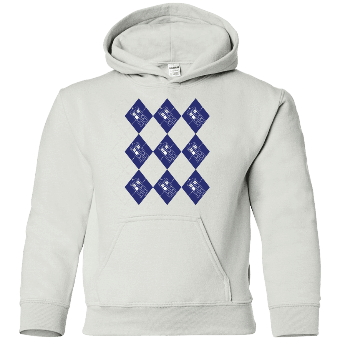 Sweatshirts White / YS Argyle Tardis Youth Hoodie