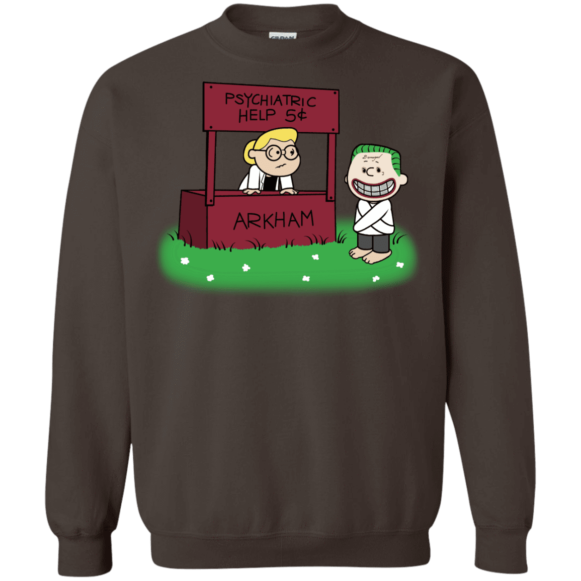 Sweatshirts Dark Chocolate / Small Arkham Help Crewneck Sweatshirt