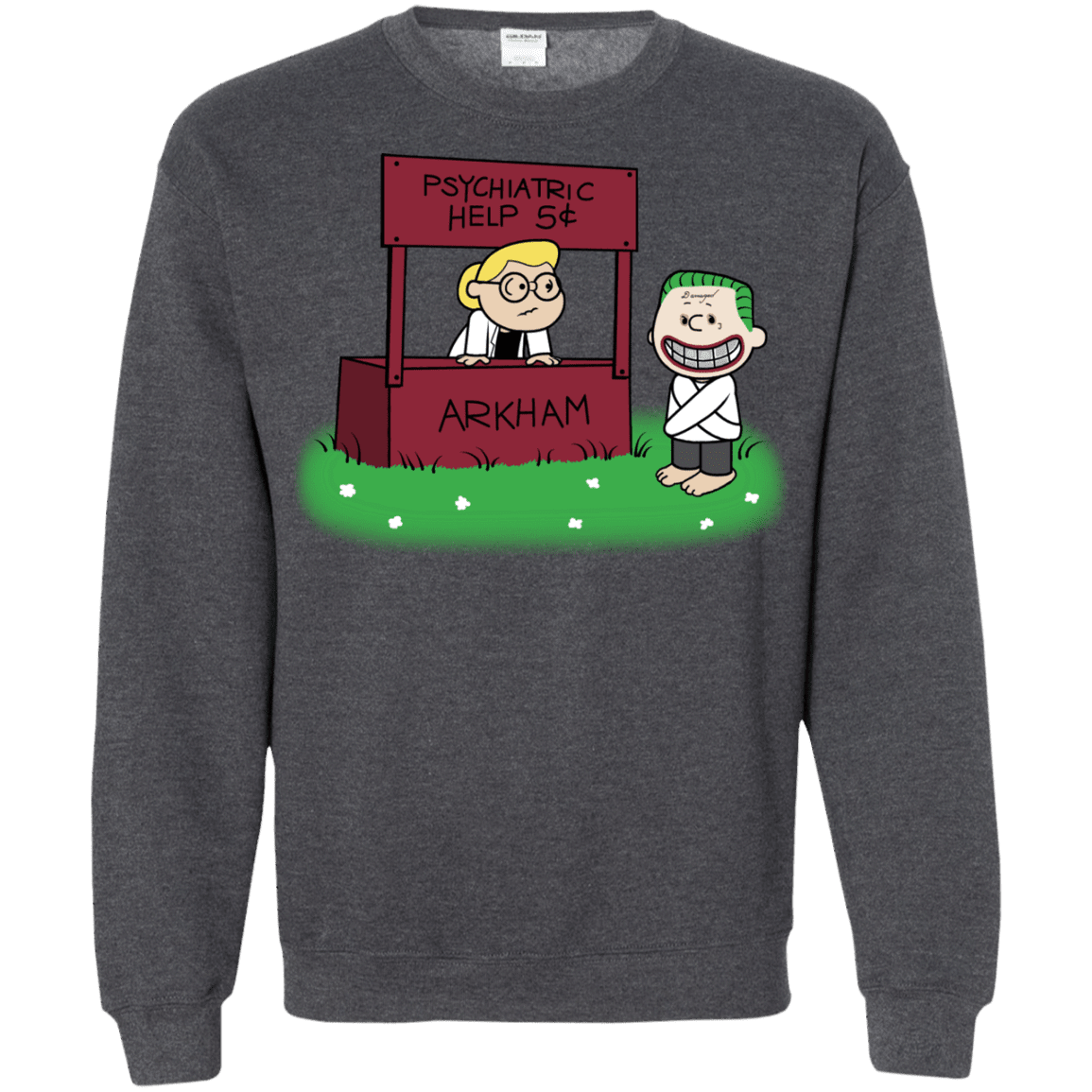 Sweatshirts Dark Heather / Small Arkham Help Crewneck Sweatshirt
