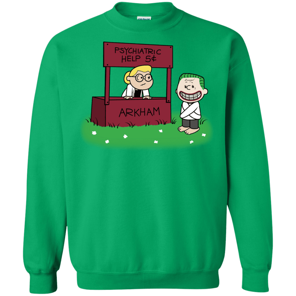 Sweatshirts Irish Green / Small Arkham Help Crewneck Sweatshirt