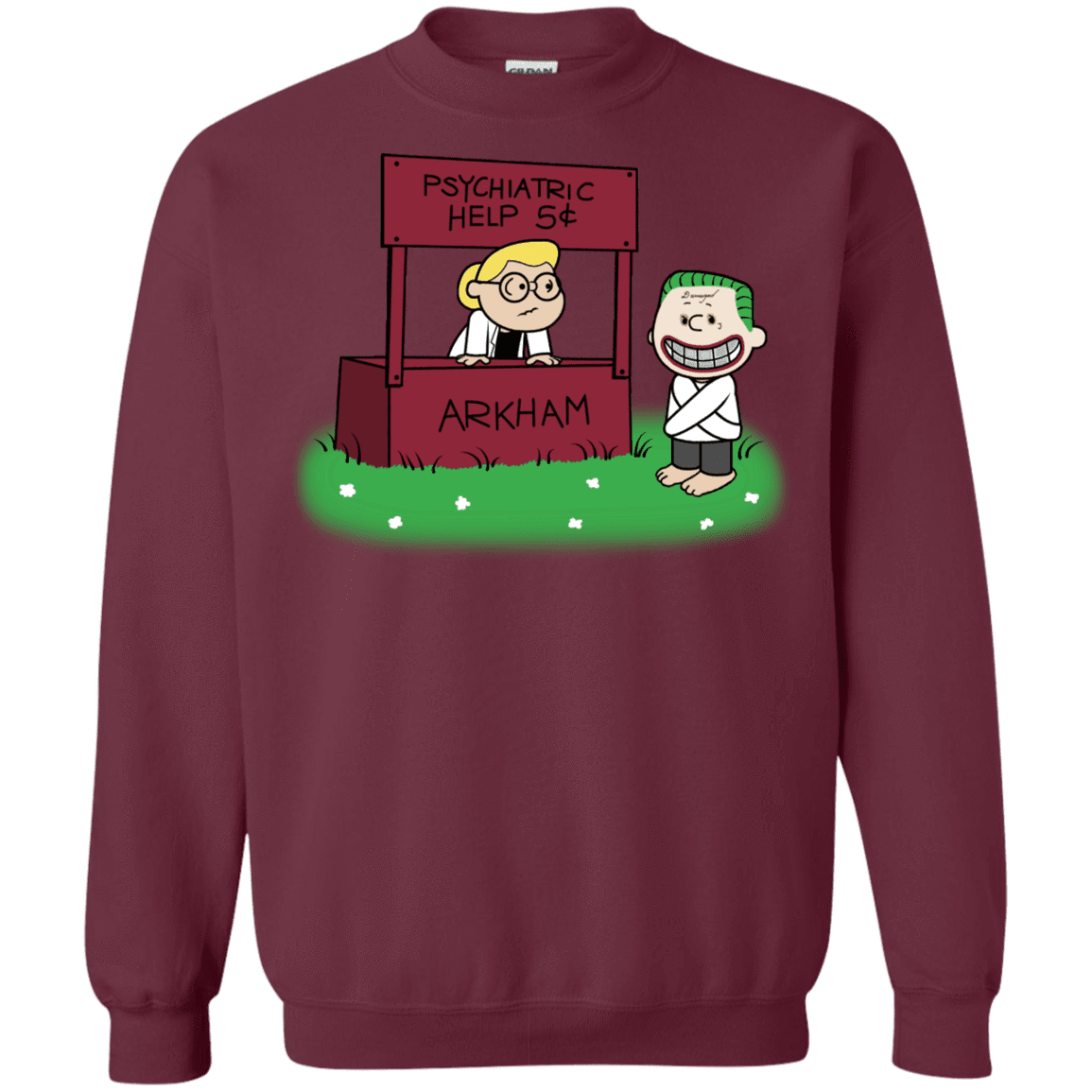 Sweatshirts Maroon / Small Arkham Help Crewneck Sweatshirt