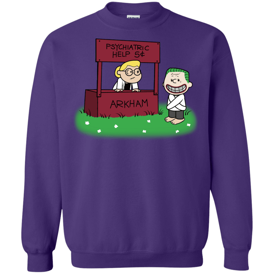 Sweatshirts Purple / Small Arkham Help Crewneck Sweatshirt