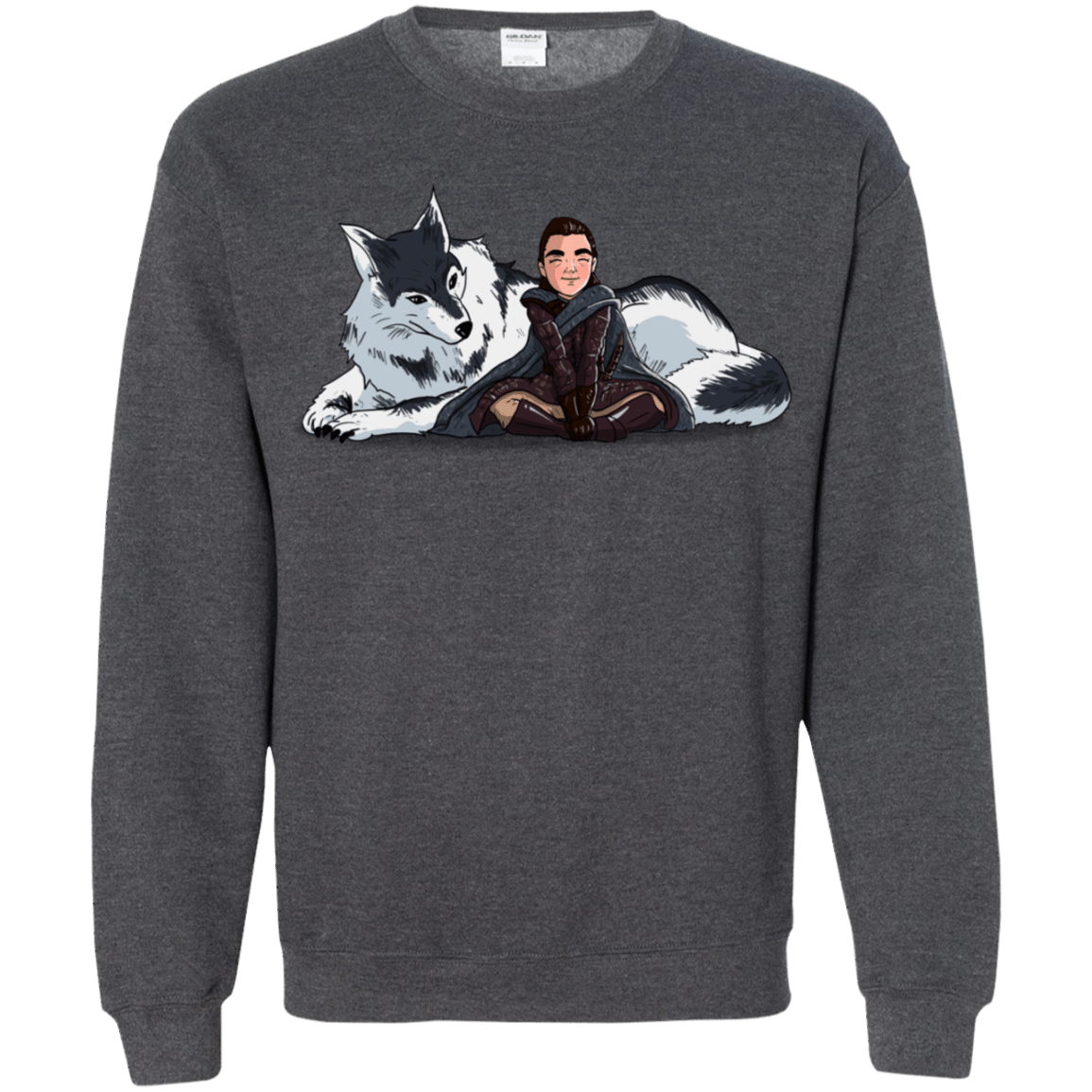 Sweatshirts Dark Heather / S Arya and Nymeria Crewneck Sweatshirt