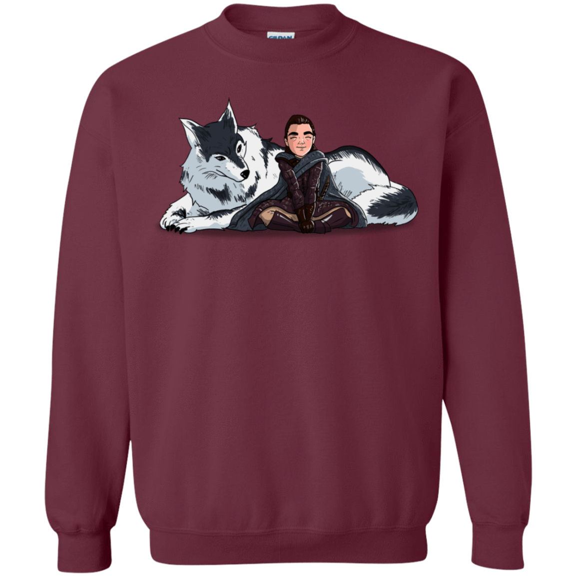 Sweatshirts Maroon / S Arya and Nymeria Crewneck Sweatshirt