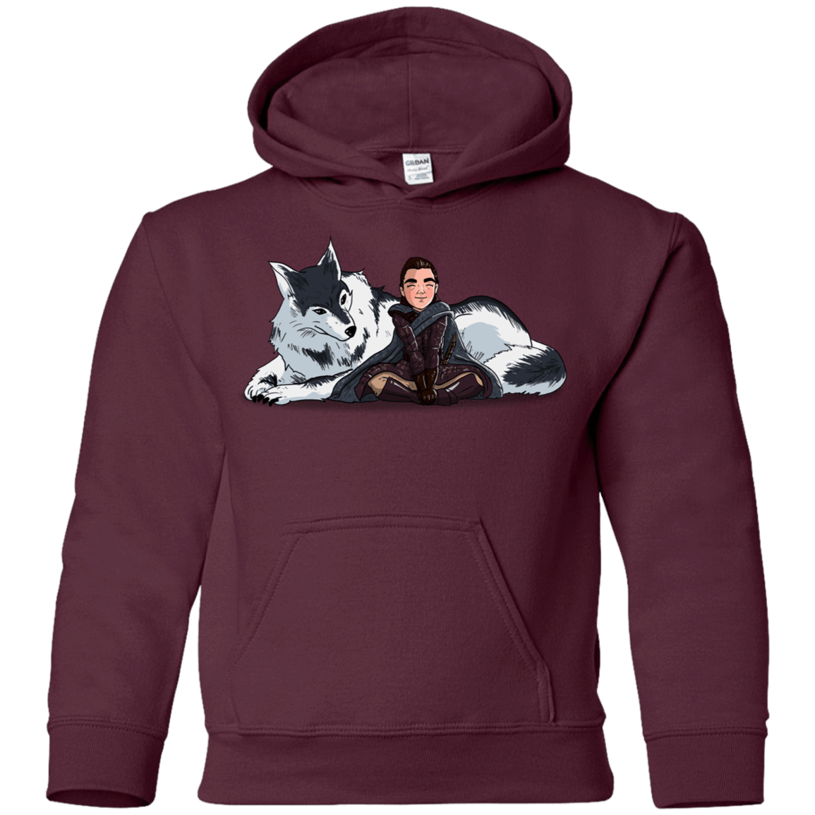 Sweatshirts Maroon / YS Arya and Nymeria Youth Hoodie