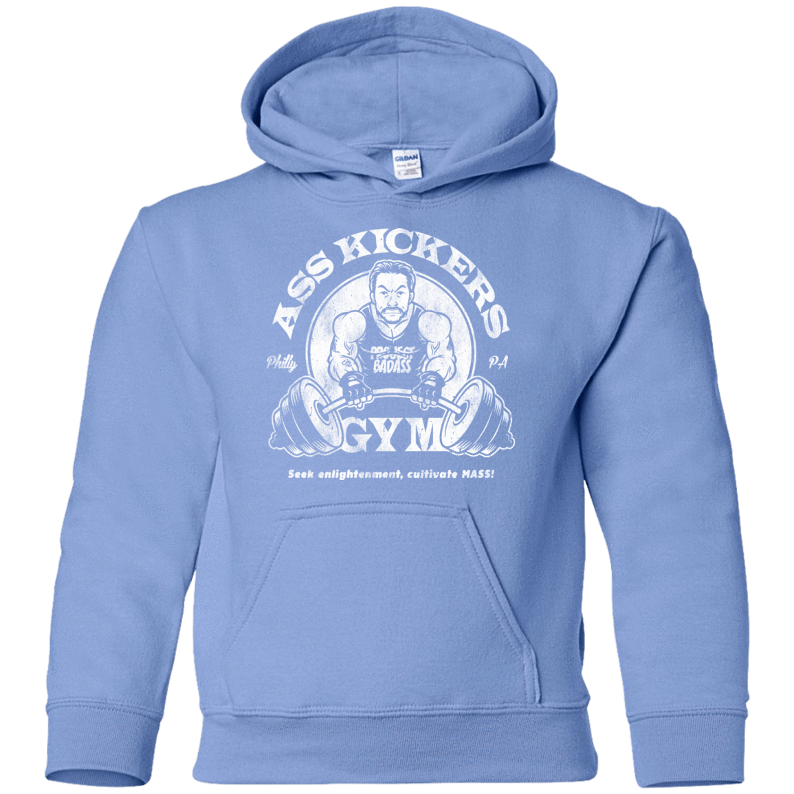 Sweatshirts Carolina Blue / YS Ass Kickers Gym Youth Hoodie