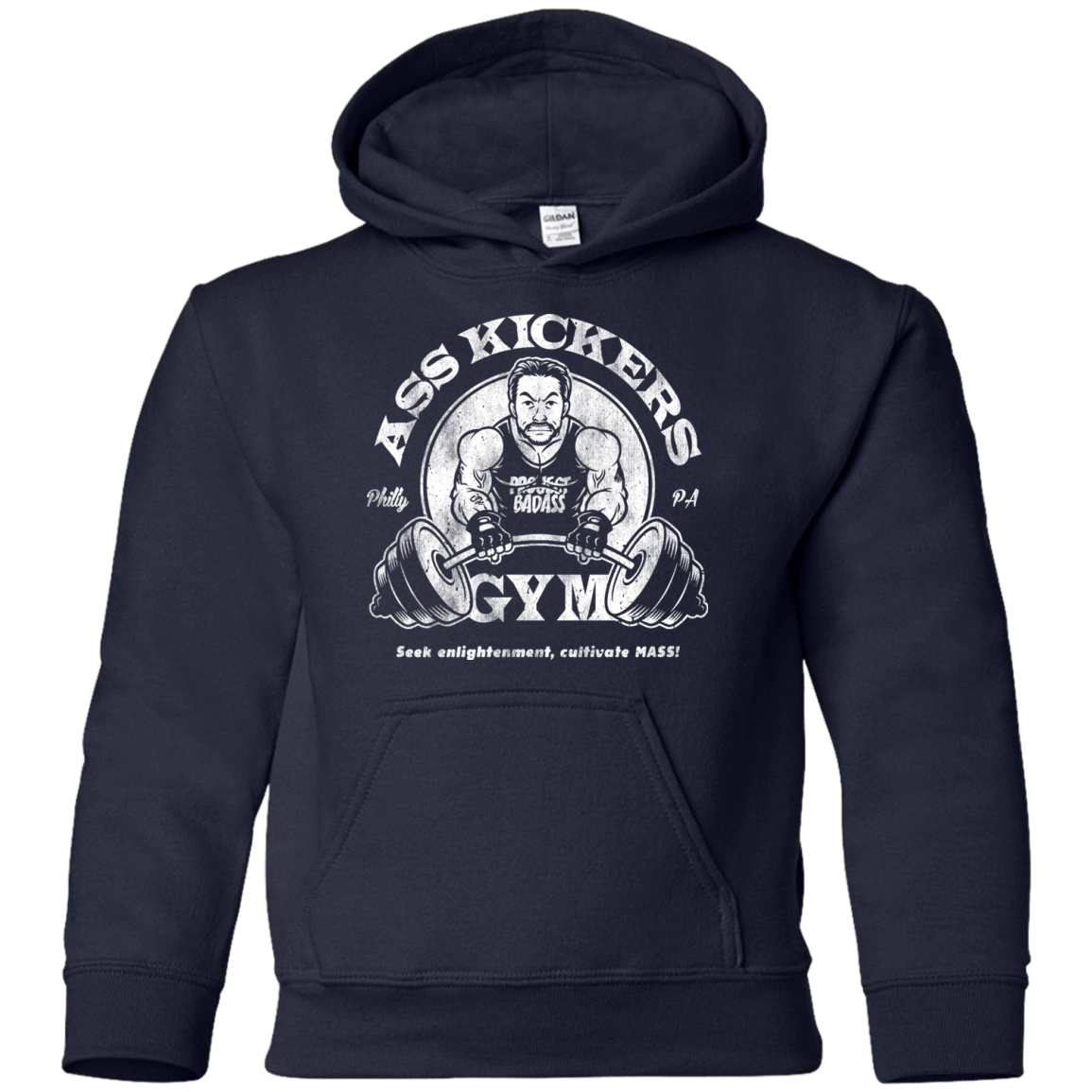 Sweatshirts Navy / YS Ass Kickers Gym Youth Hoodie
