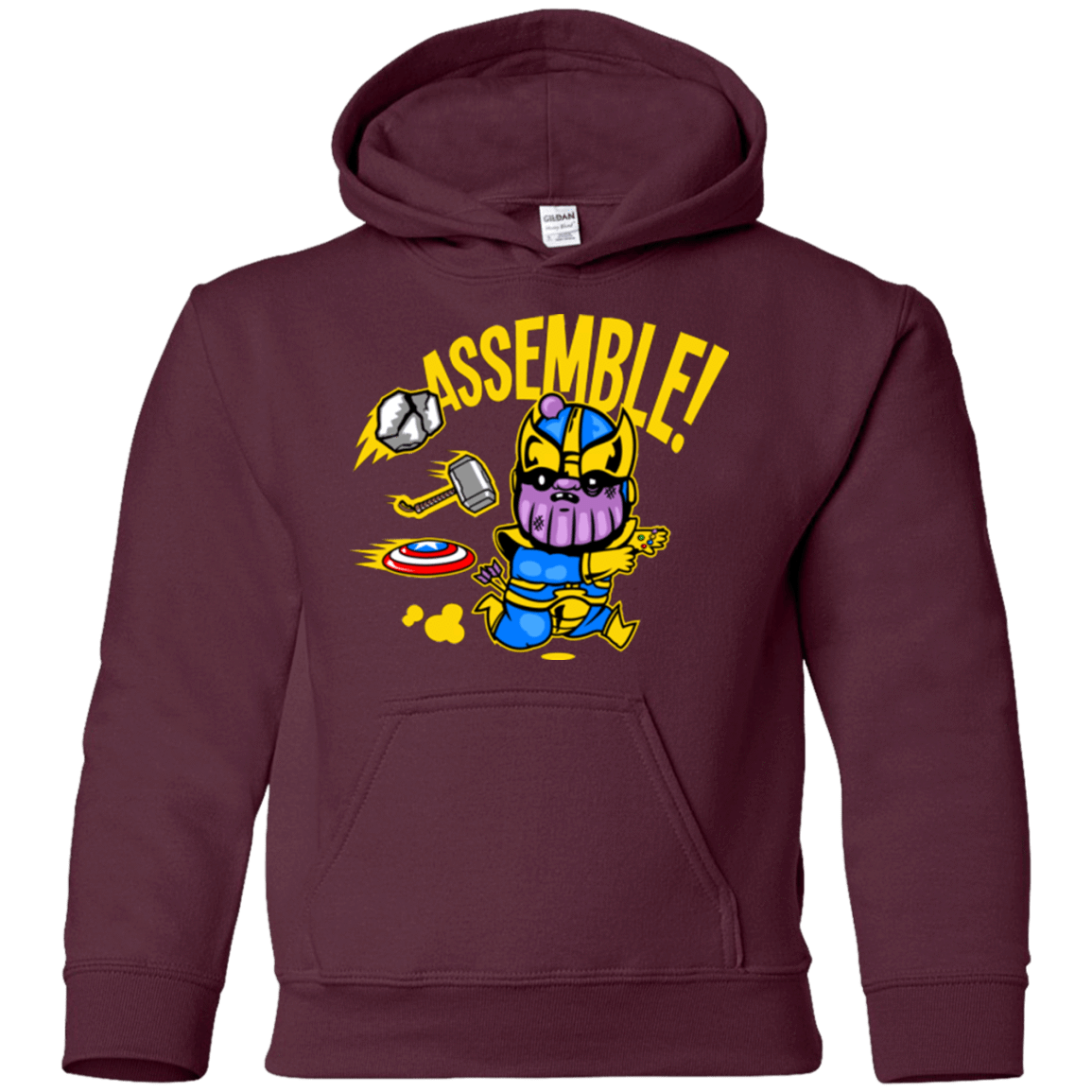 Sweatshirts Maroon / YS Assemble Youth Hoodie