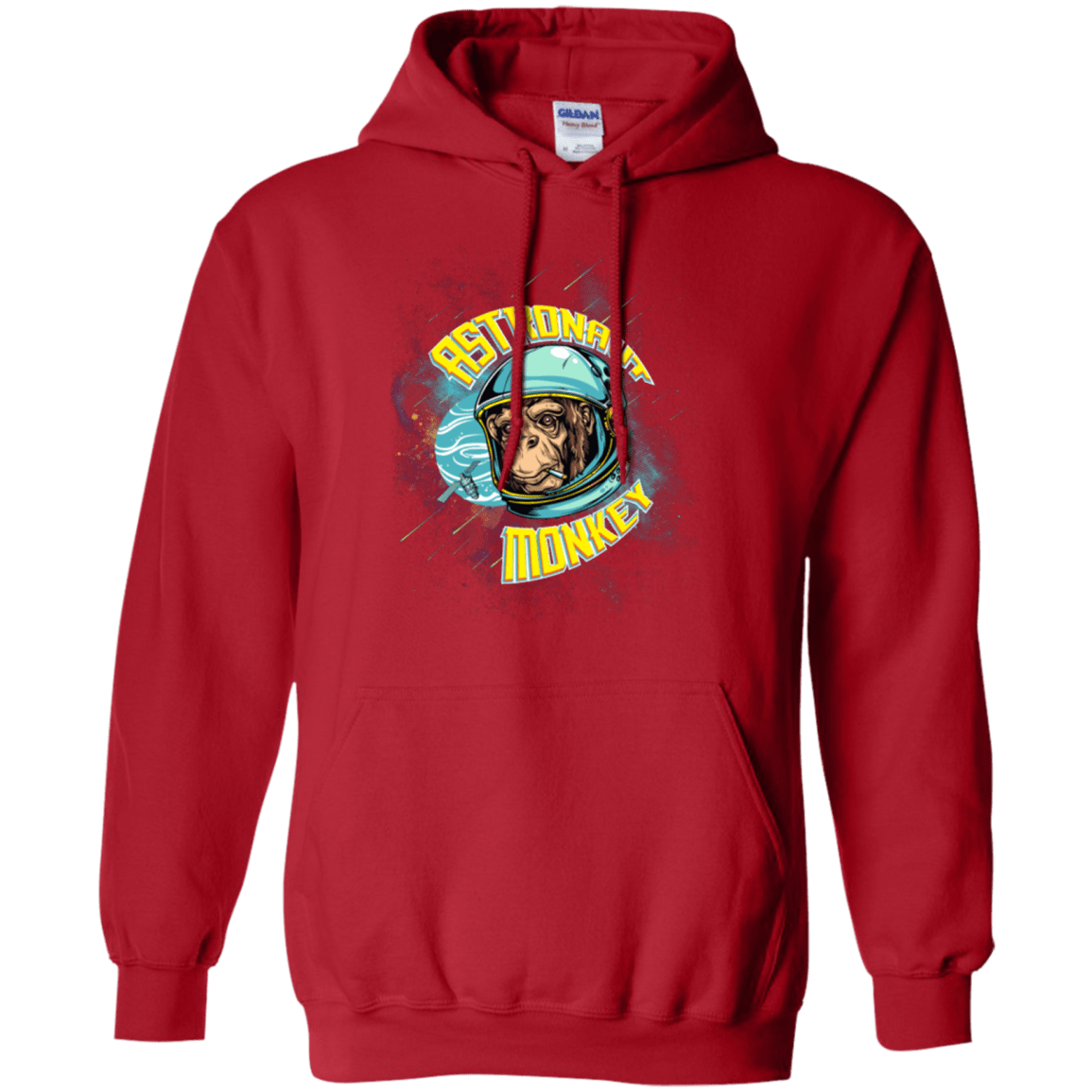 Sweatshirts Red / Small ASTRONAUT MONKEY Pullover Hoodie