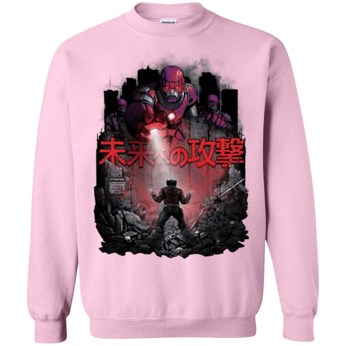 Sweatshirts Light Pink / Small Attack On The Future Crewneck Sweatshirt