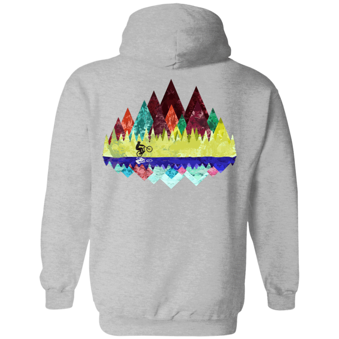 Sweatshirts Sport Grey / S Autumn Mountain Bike Ride Back Print Pullover Hoodie