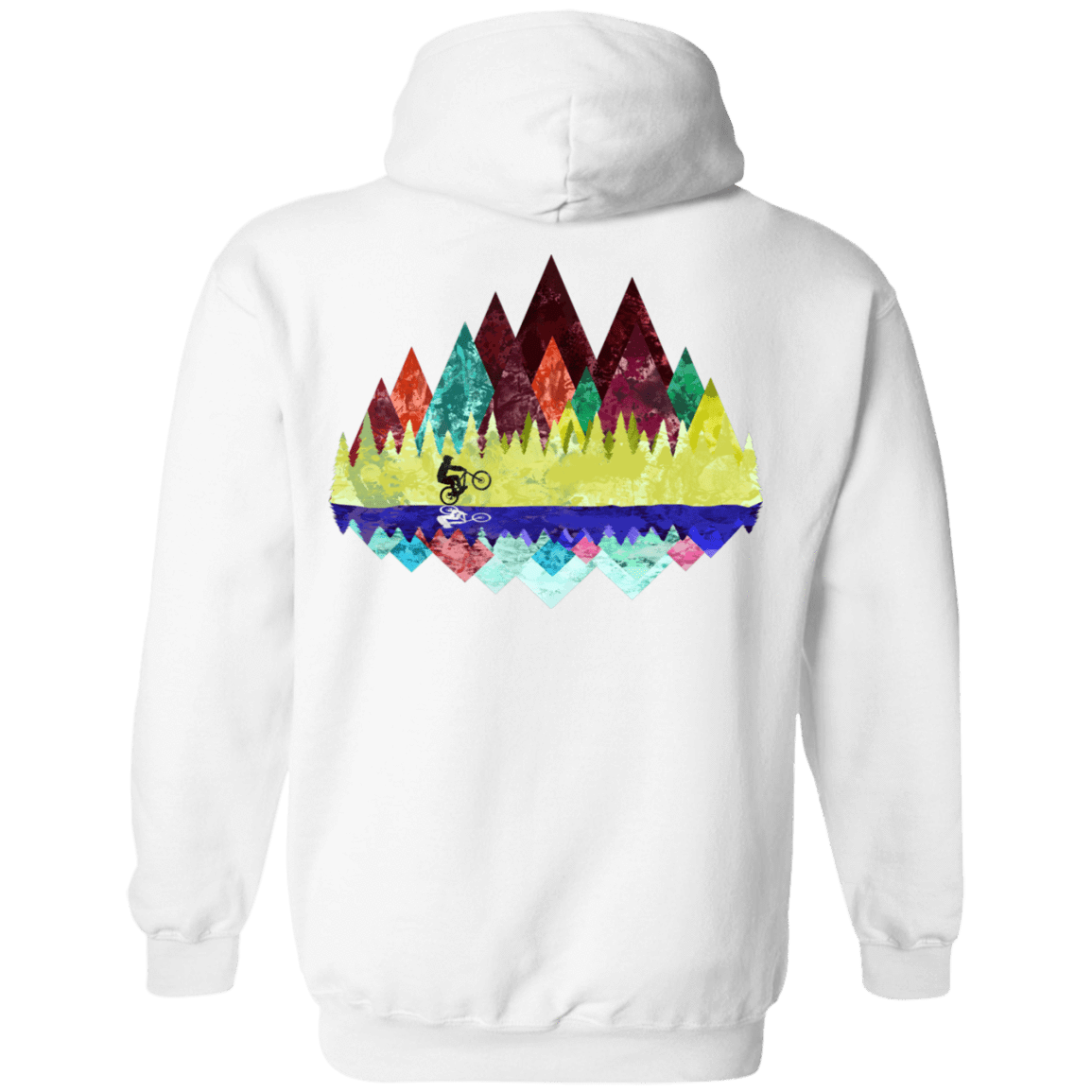 Sweatshirts White / S Autumn Mountain Bike Ride Back Print Pullover Hoodie