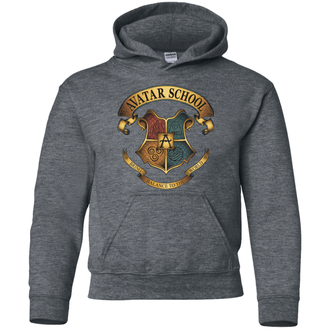 Sweatshirts Dark Heather / YS Avatar School (2) Youth Hoodie