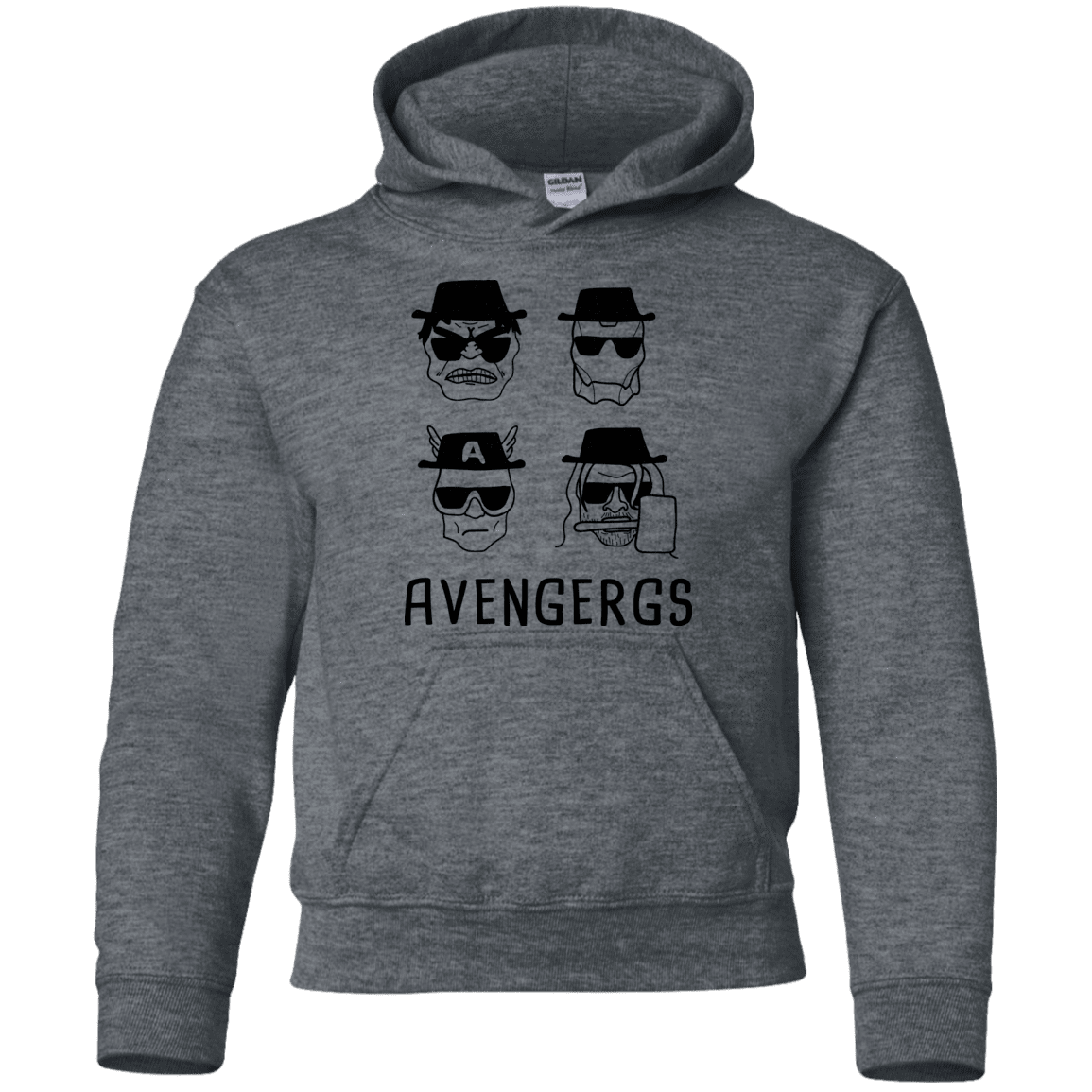 Sweatshirts Dark Heather / YS Avengergs Youth Hoodie