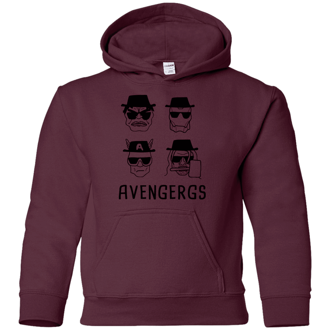 Sweatshirts Maroon / YS Avengergs Youth Hoodie