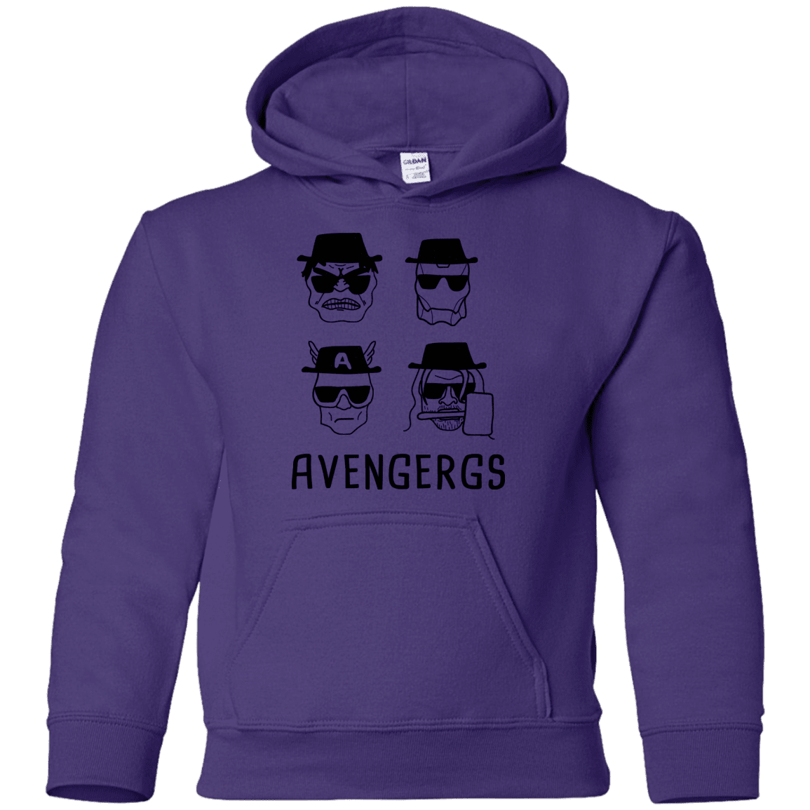 Sweatshirts Purple / YS Avengergs Youth Hoodie