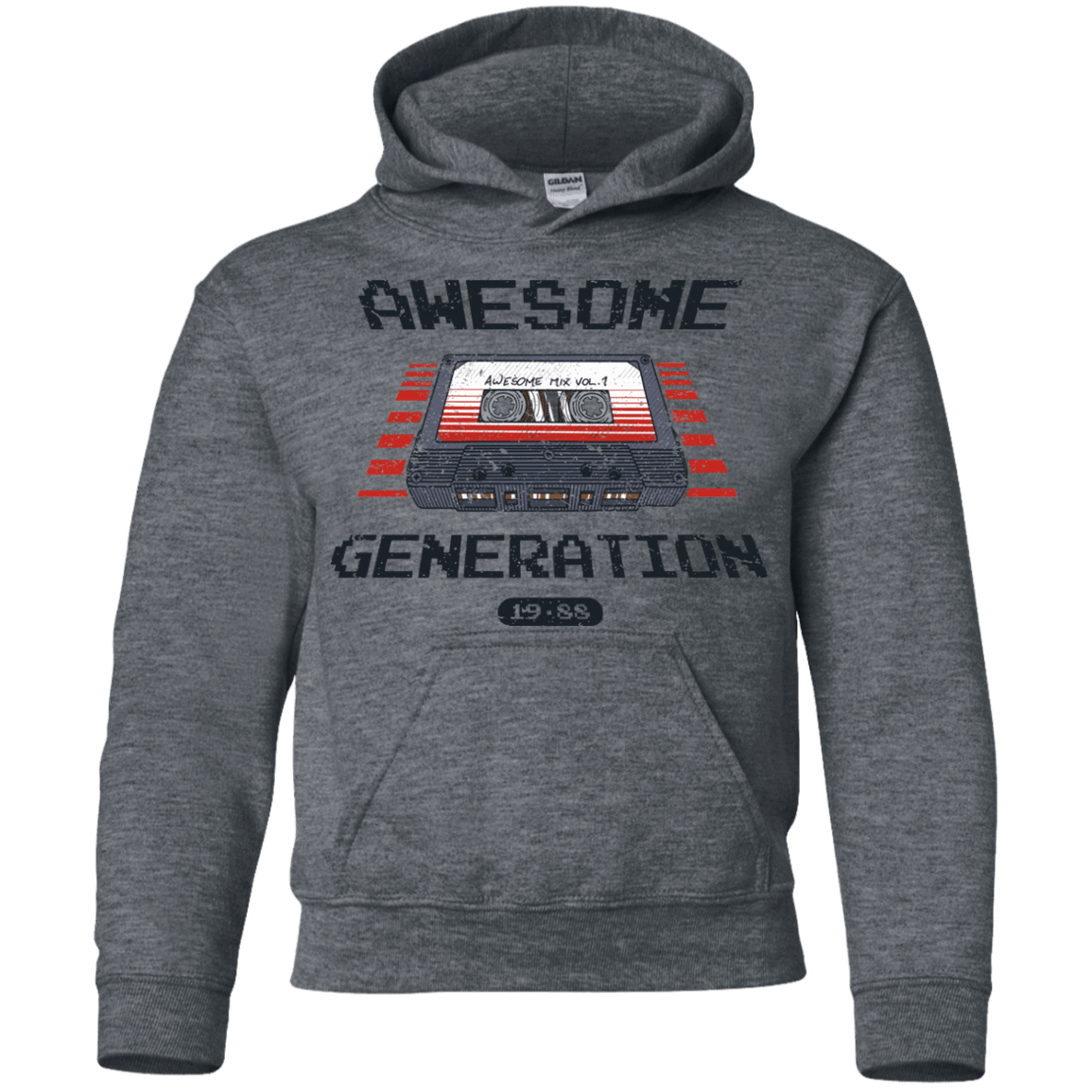 Sweatshirts Dark Heather / YS Awesome Generation Youth Hoodie