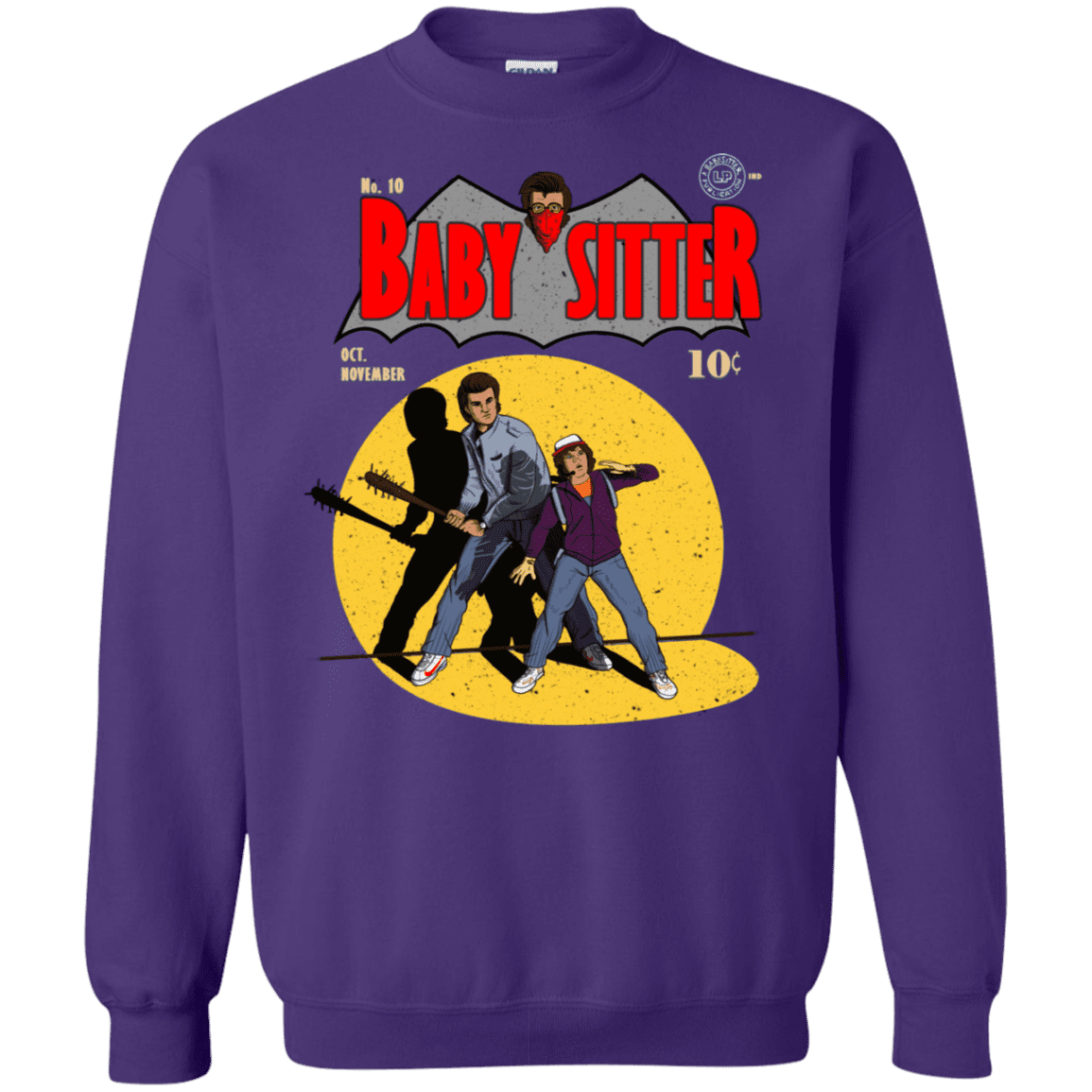 Sweatshirts Purple / S Babysitter Batman Crewneck Sweatshirt