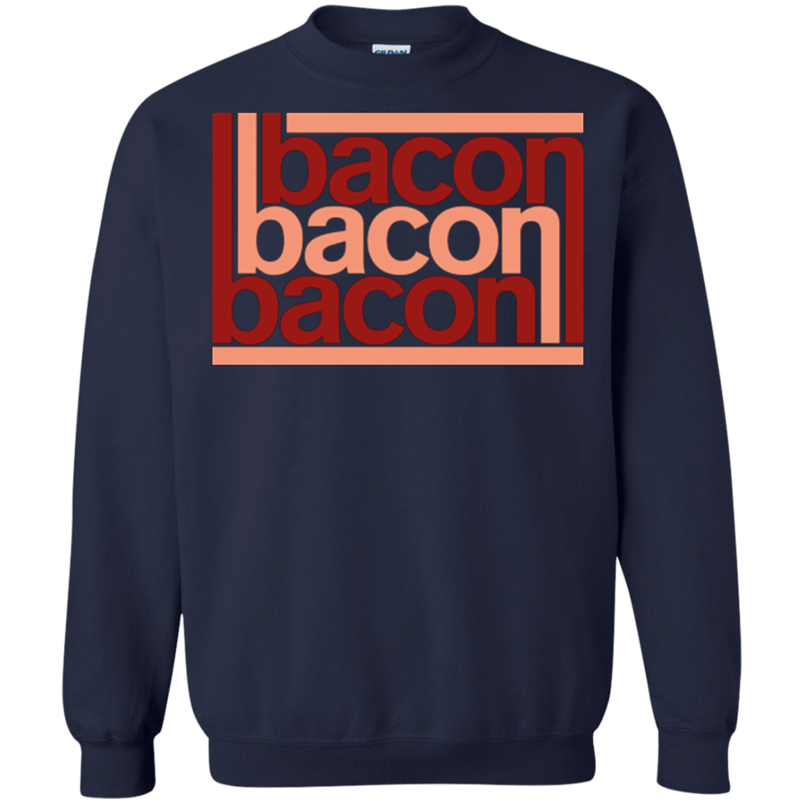 Sweatshirts Navy / Small Bacon-Bacon-Bacon Crewneck Sweatshirt