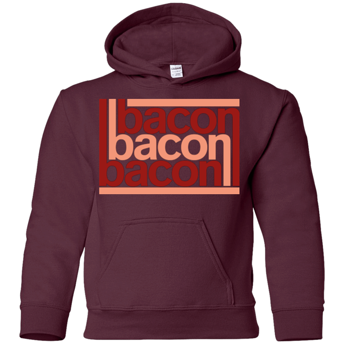 Sweatshirts Maroon / YS Bacon-Bacon-Bacon Youth Hoodie