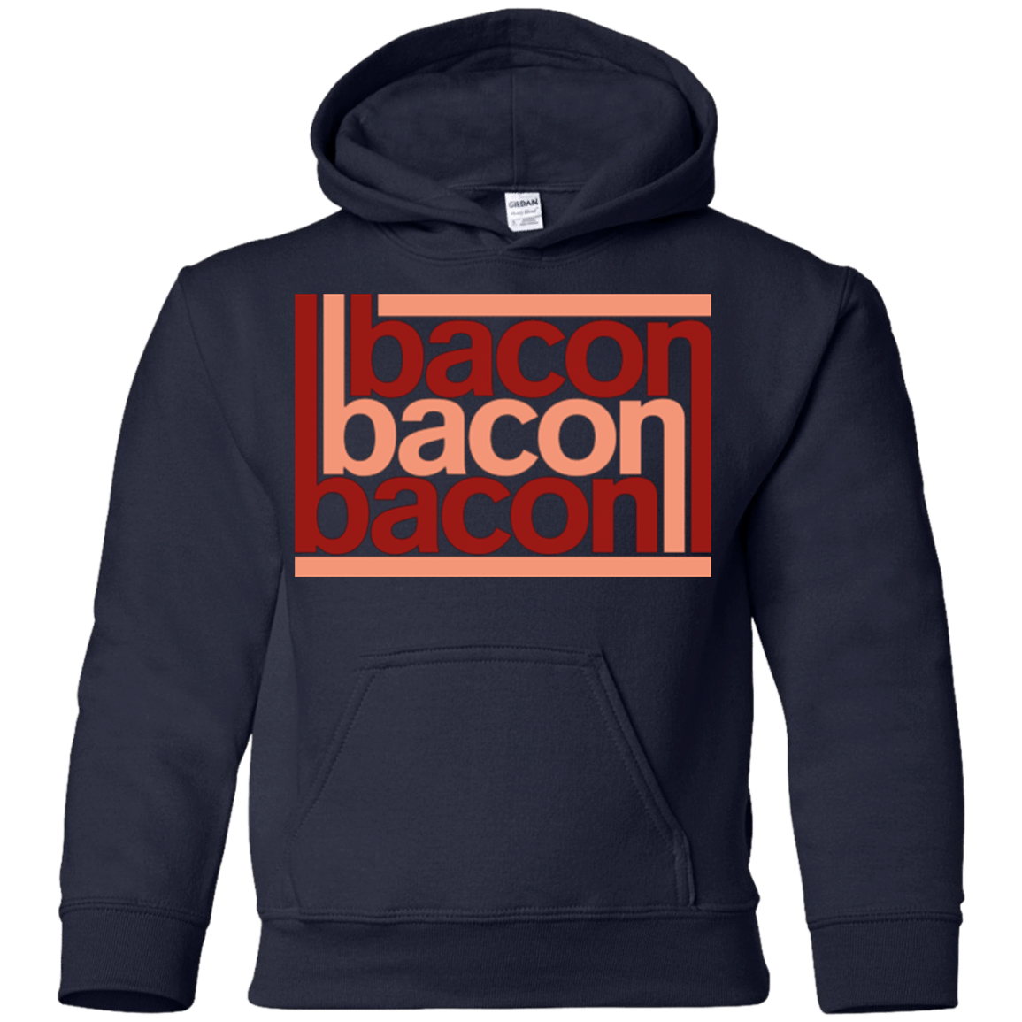 Sweatshirts Navy / YS Bacon-Bacon-Bacon Youth Hoodie