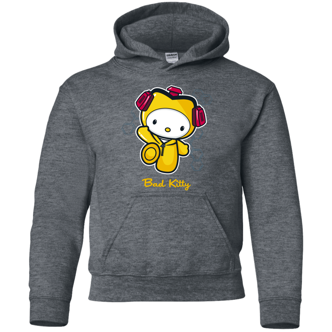 Sweatshirts Dark Heather / YS Bad Kitty Youth Hoodie