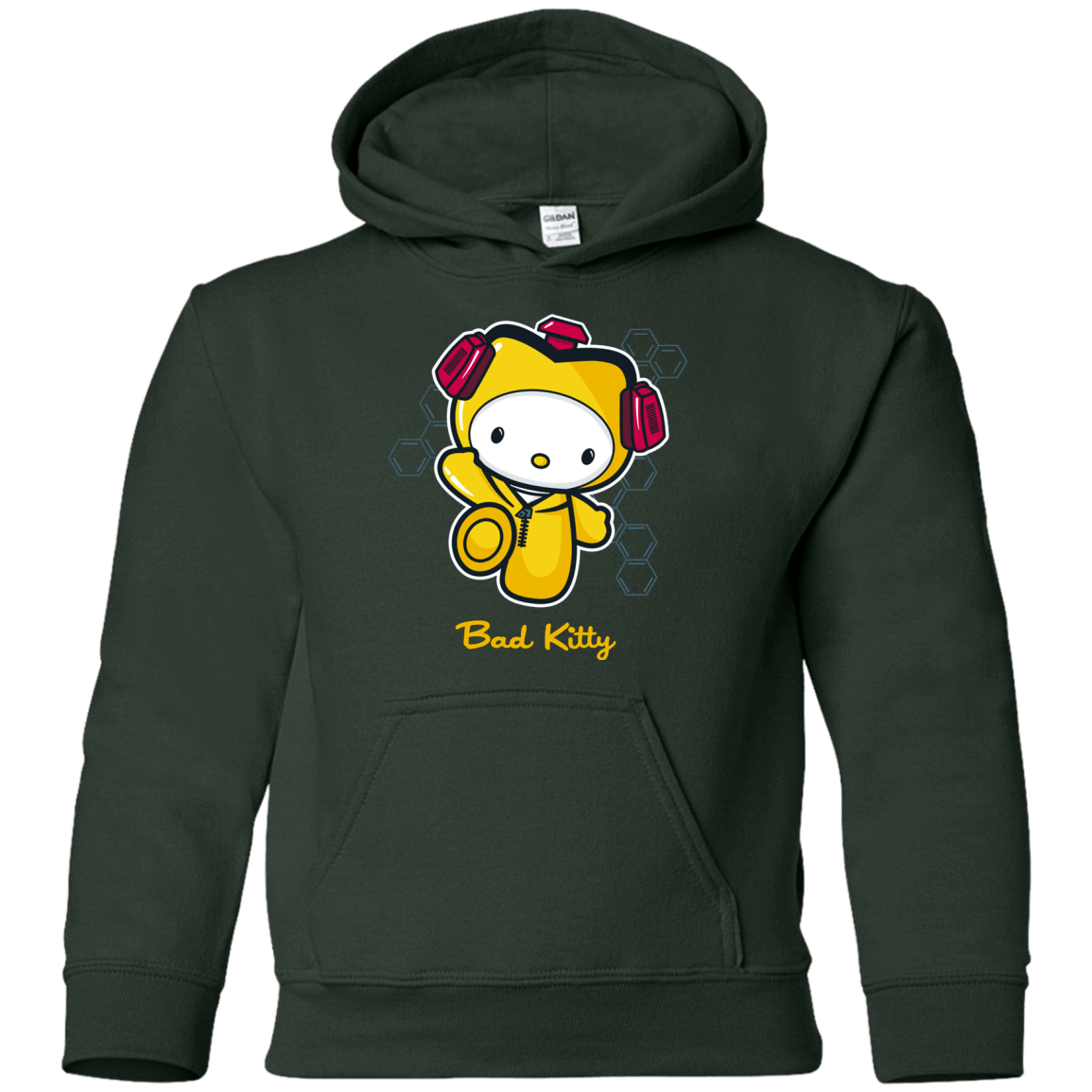 Sweatshirts Forest Green / YS Bad Kitty Youth Hoodie
