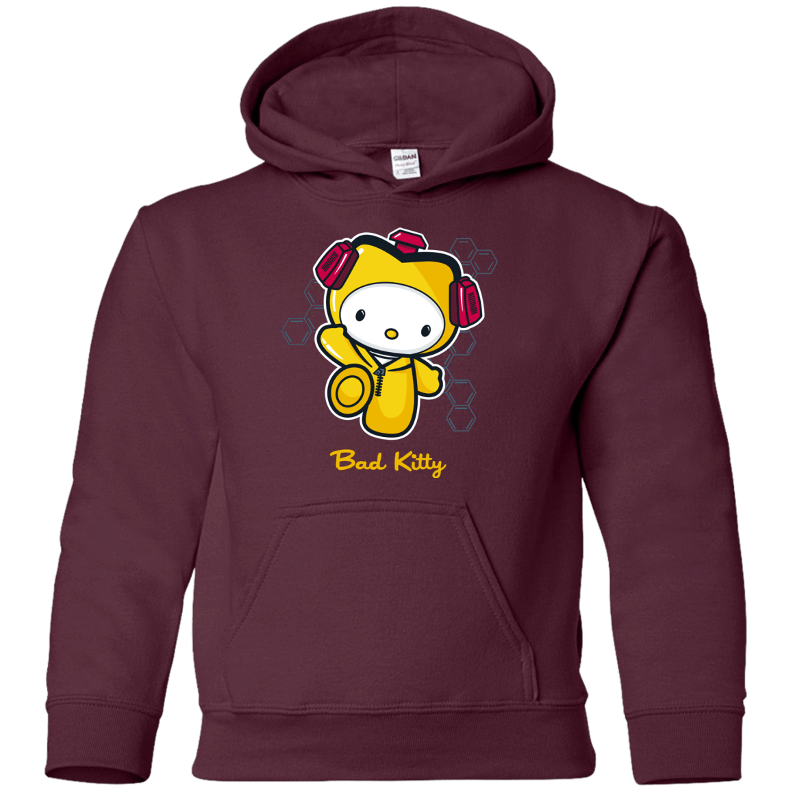 Sweatshirts Maroon / YS Bad Kitty Youth Hoodie