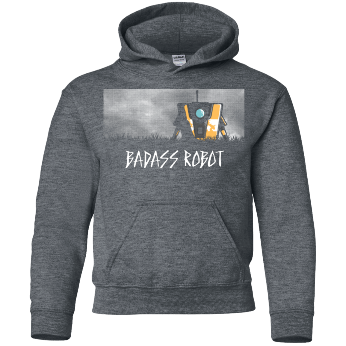 Sweatshirts Dark Heather / YS BADASS ROBOT Youth Hoodie