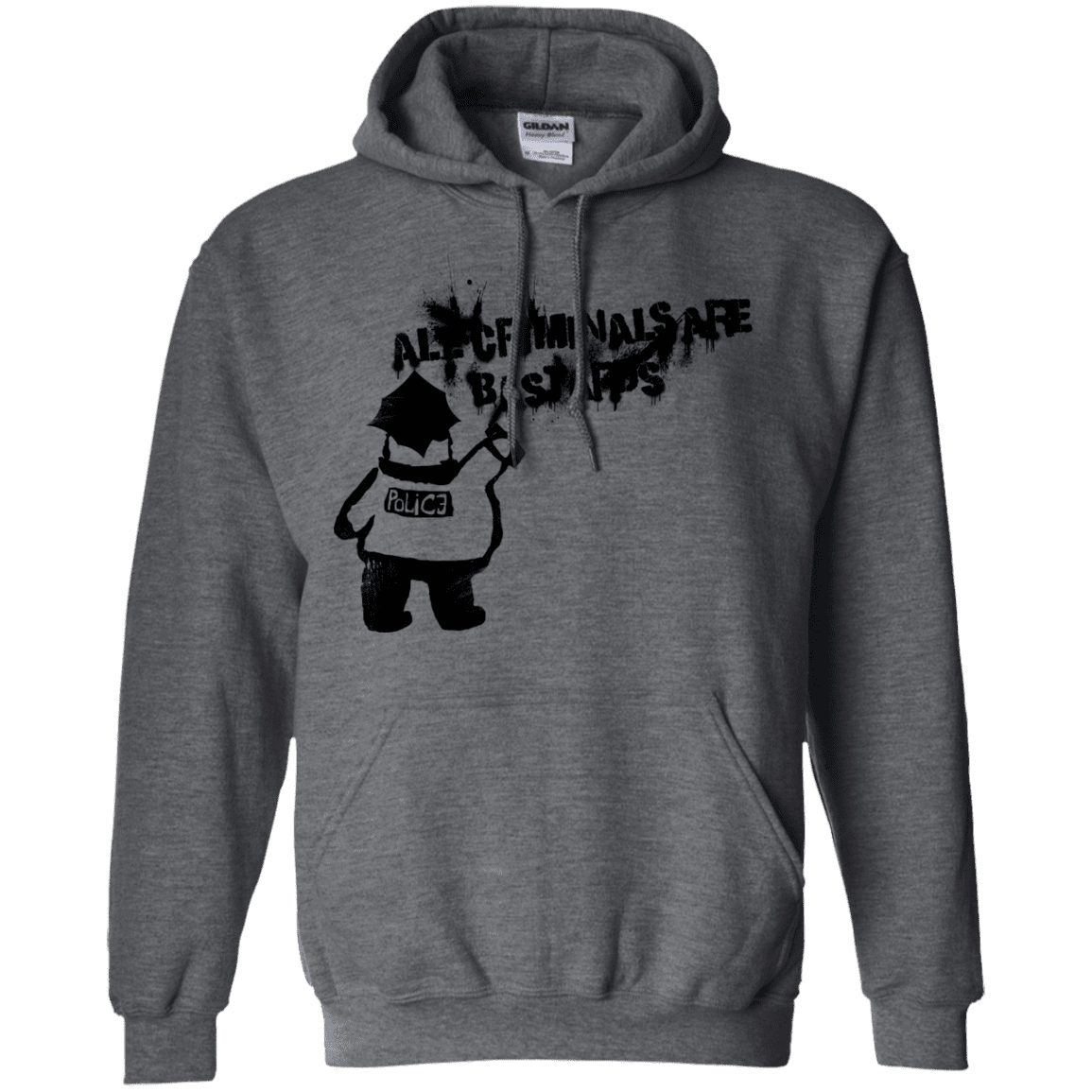 Sweatshirts Dark Heather / S Banksy Police Pullover Hoodie