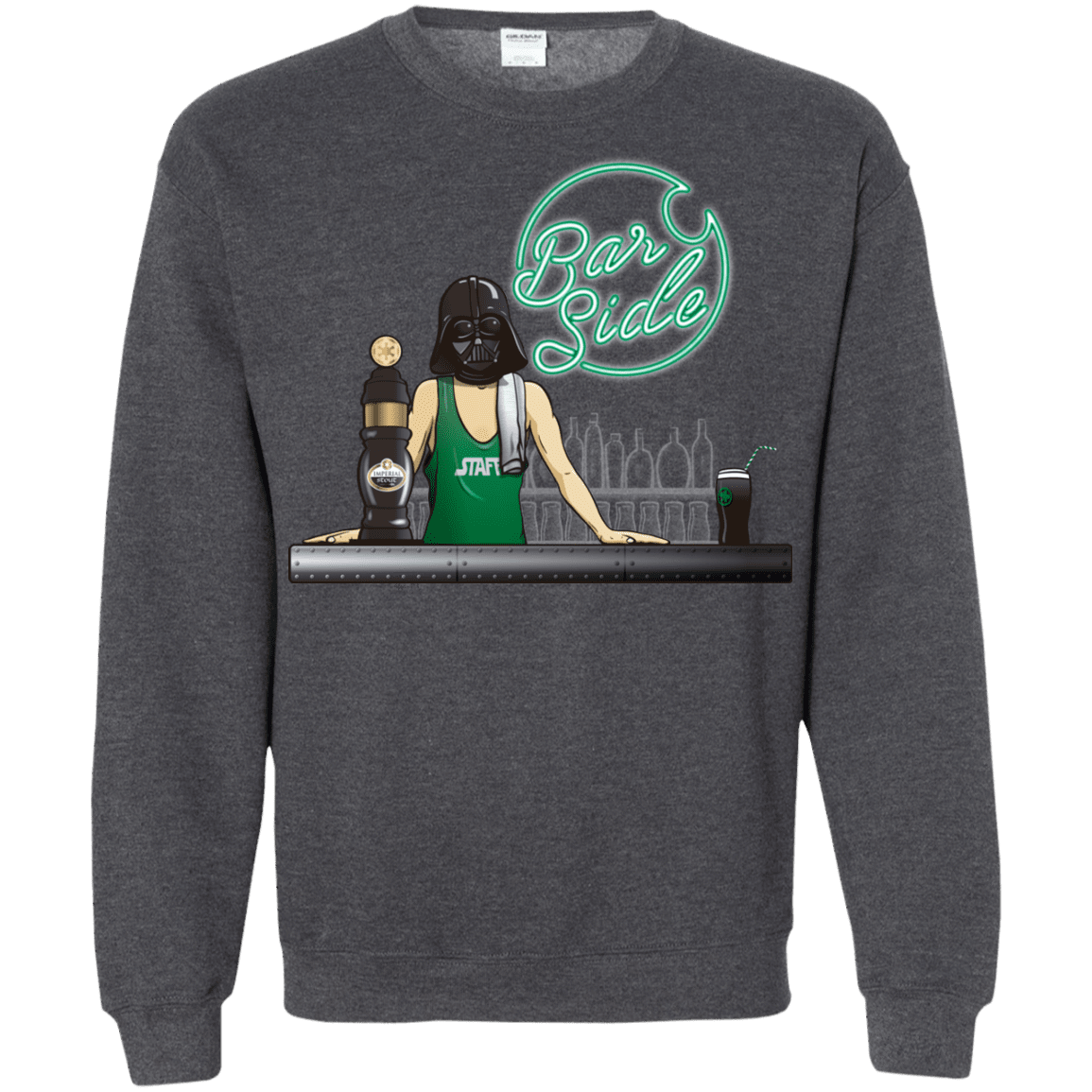 Sweatshirts Dark Heather / Small Bar side Crewneck Sweatshirt