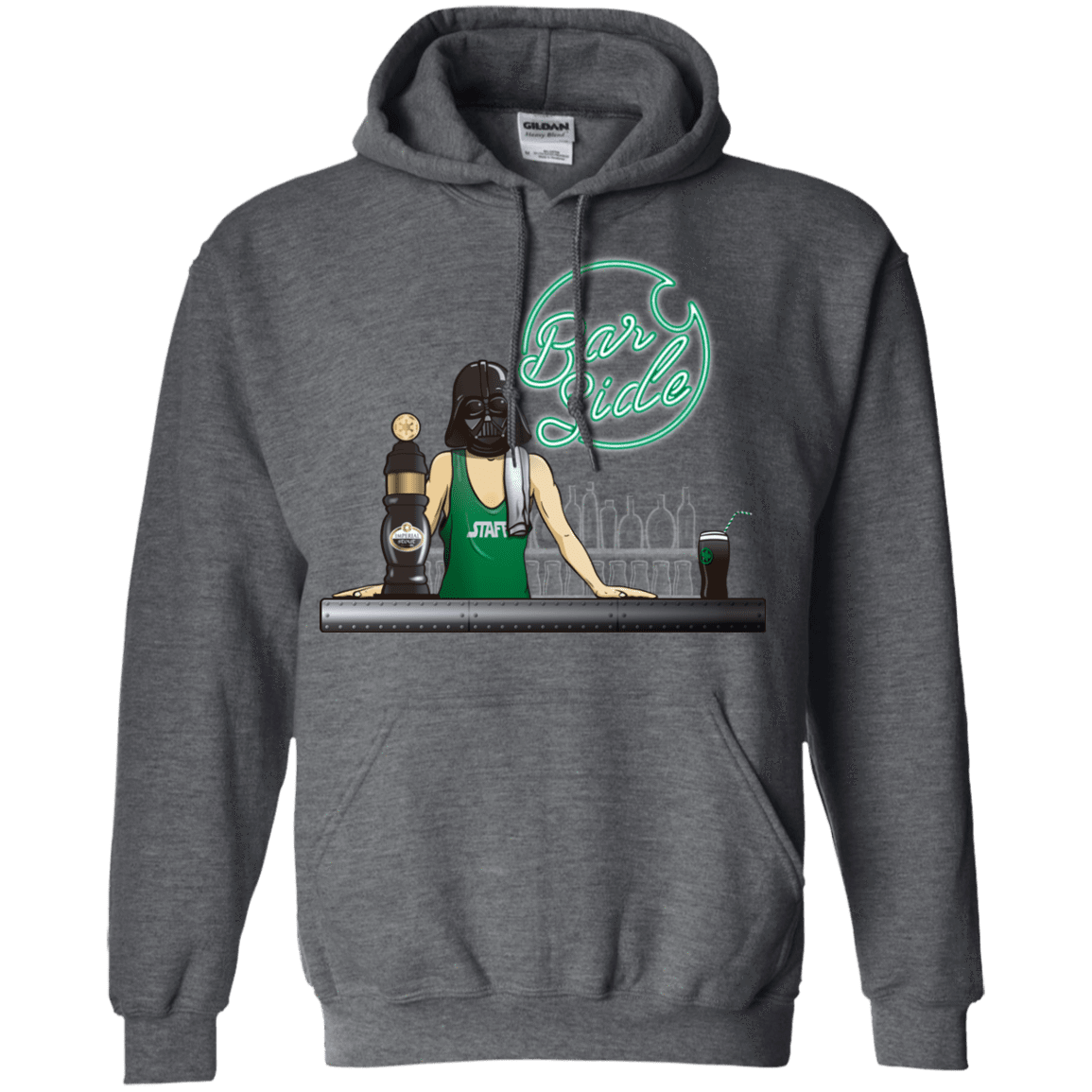 Sweatshirts Dark Heather / Small Bar side Pullover Hoodie