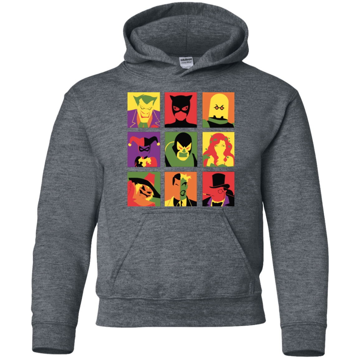 Sweatshirts Dark Heather / YS Bat Pop Youth Hoodie