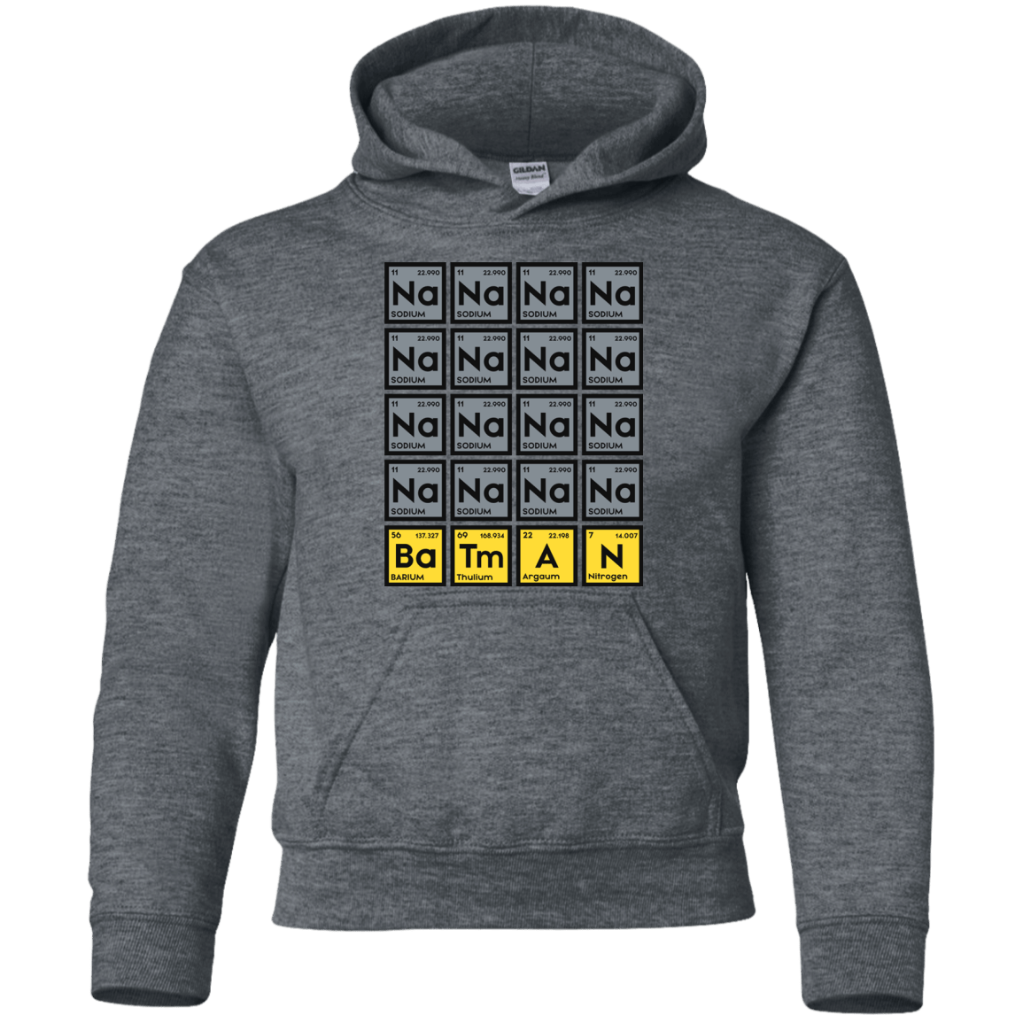 Sweatshirts Dark Heather / YS Batmanium Youth Hoodie